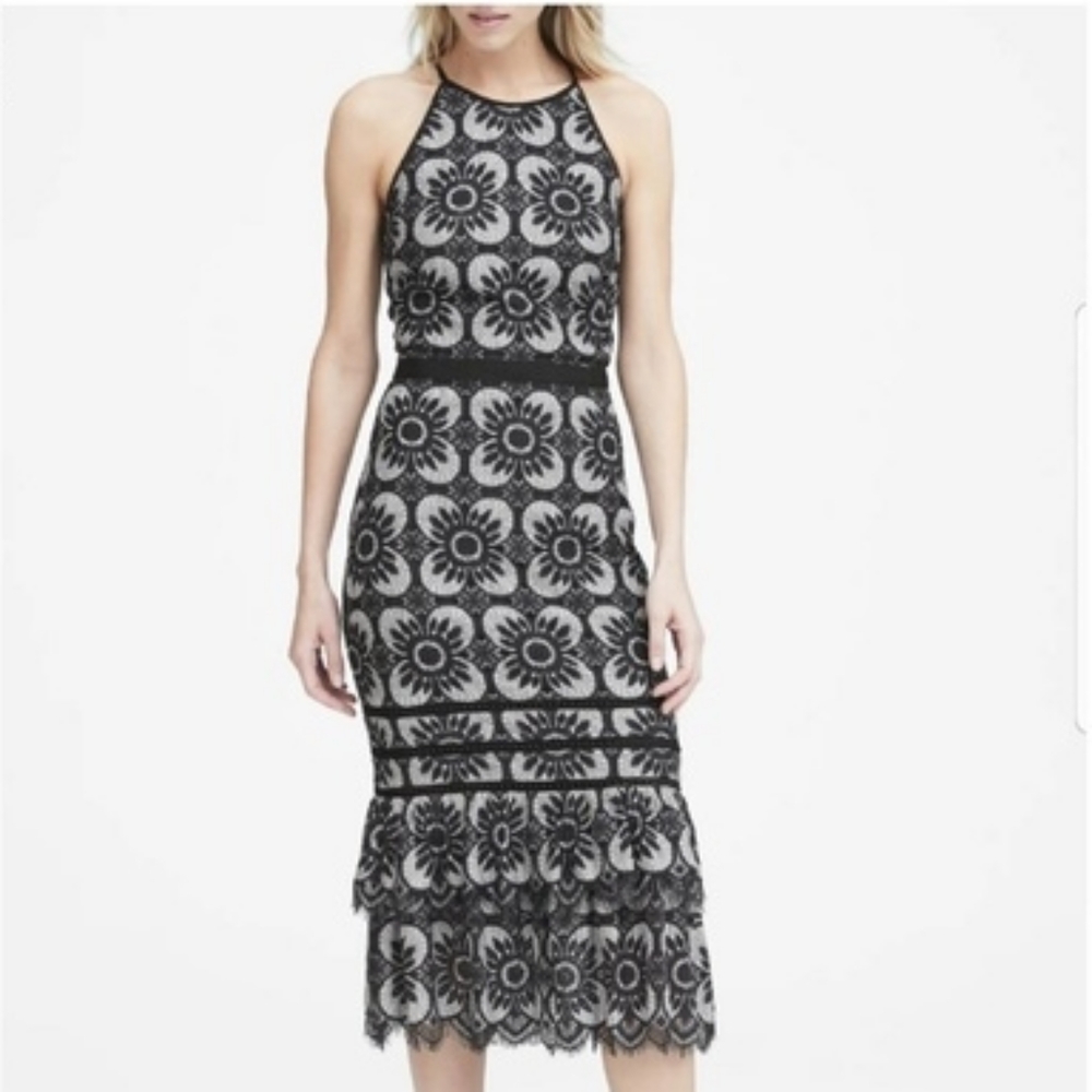 Banana Republic Black Lace Dress